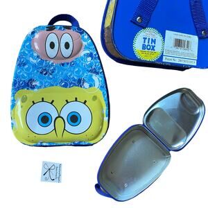 Viacom The Tin Box Company Y2K 2008 Spongebob Squarepants Tin Lunch Box Case